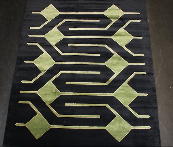 green black geometric custom design rug