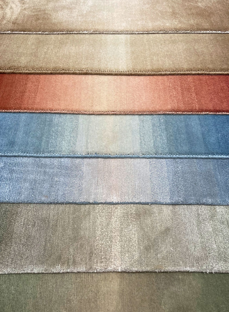 Custom wool and silk, ombre rugs