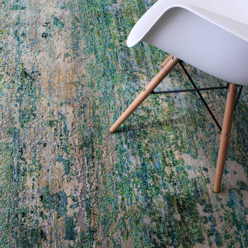 Green silk rug