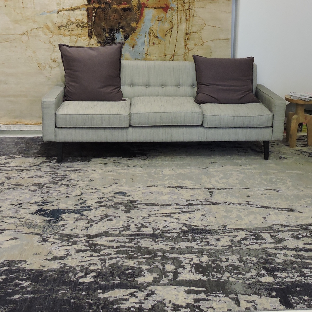 Modern slate grey rug