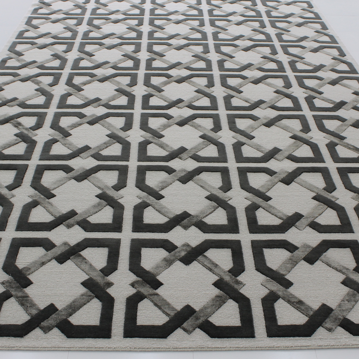 Grey geometric rug