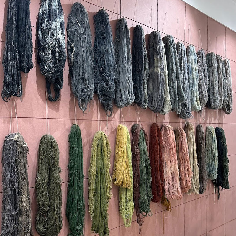 Natural dyes, wool hanks