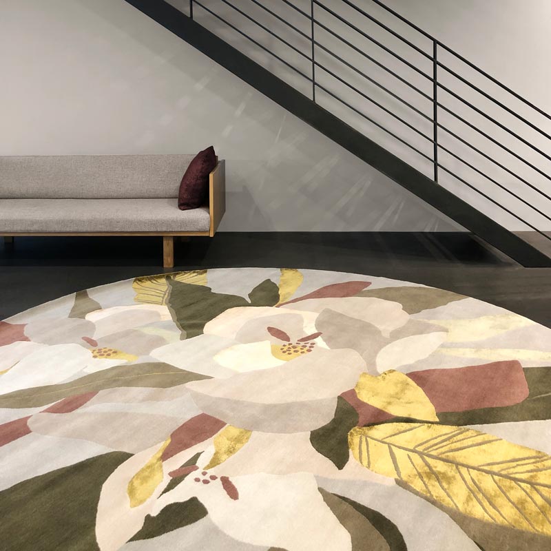 Wool and Silk, modern floral, luxury rug