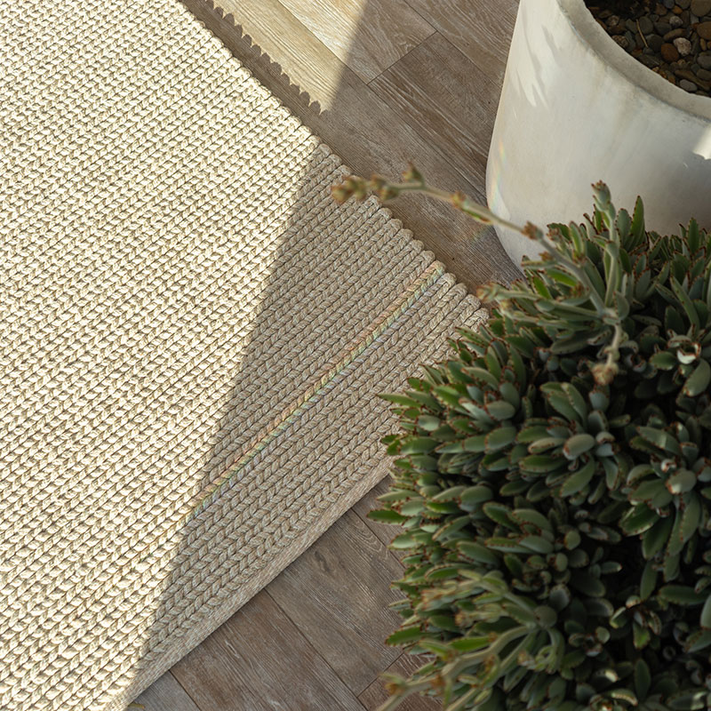 Outdoor, neutral, Ecru, textured, easy care, mould resistant, indoor, PET, handwoven