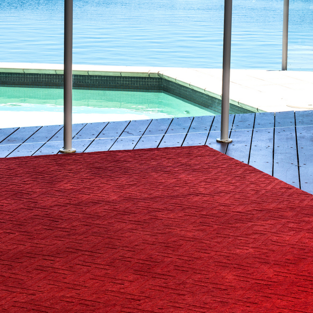 red woven rug