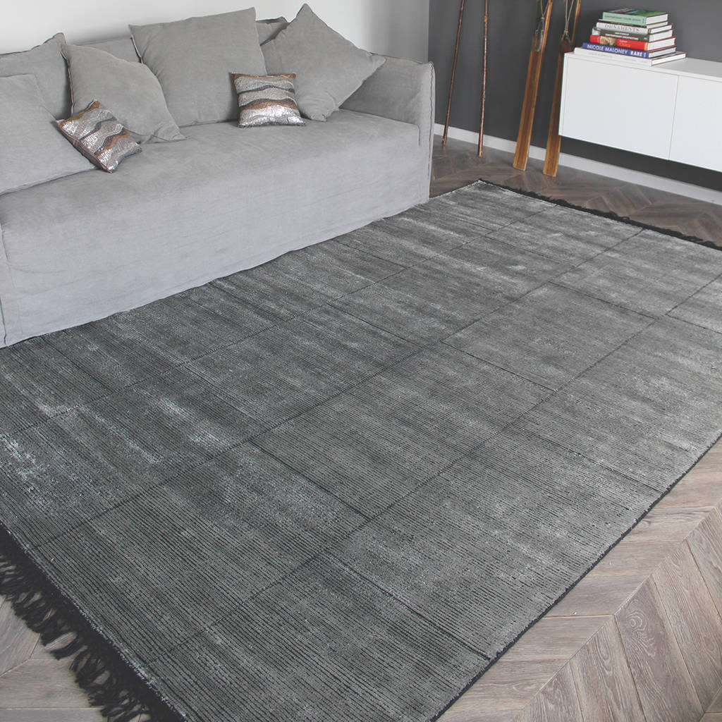 Charcoal silk rug
