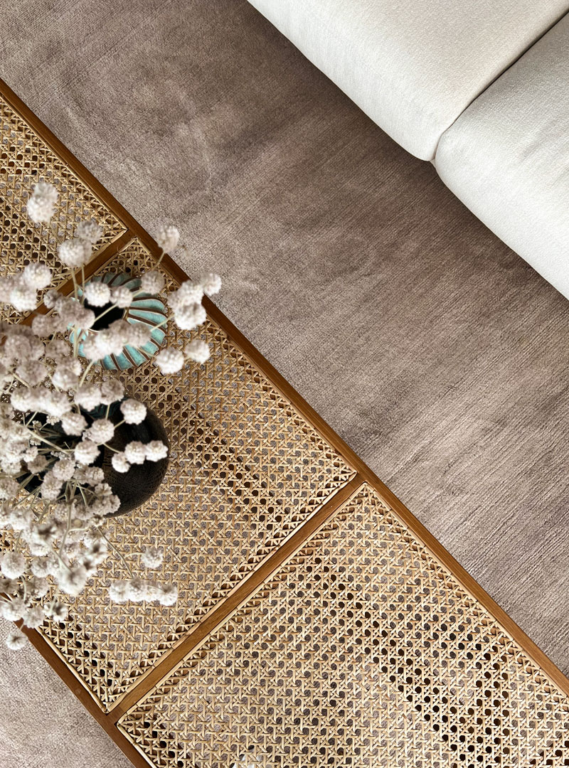 Luxury mohair rug, subtle sable tones