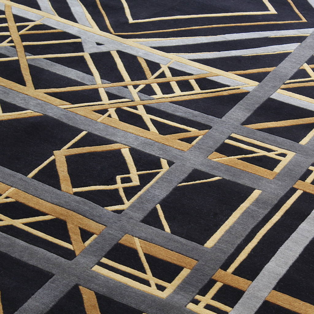 Black and gold Hollywood. rug