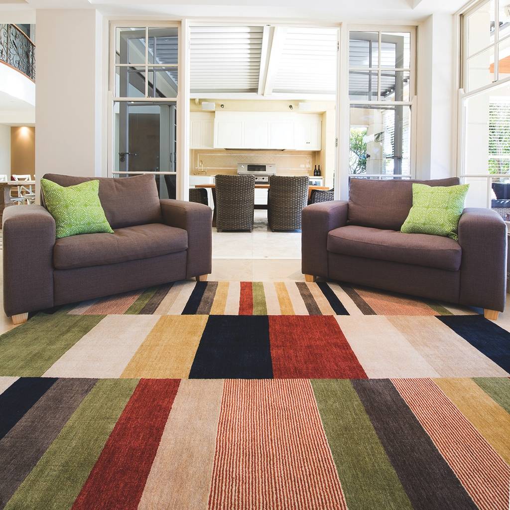 Colourful shape rectangle rug