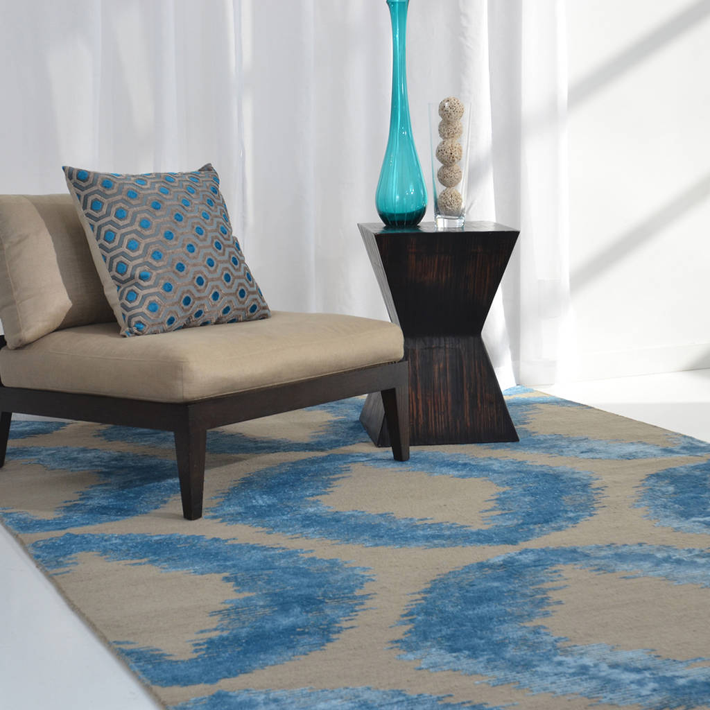 ikat blue rug