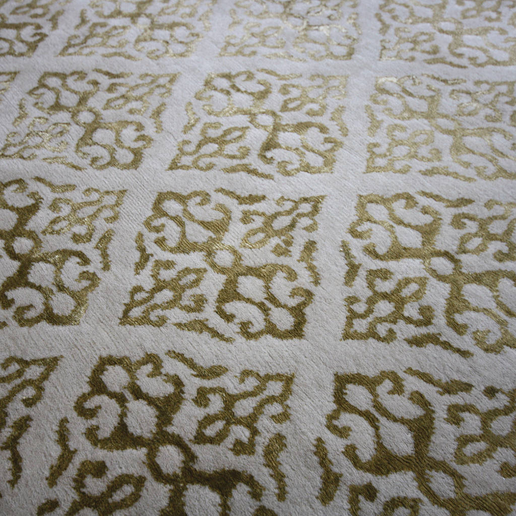 Gold art silk rug