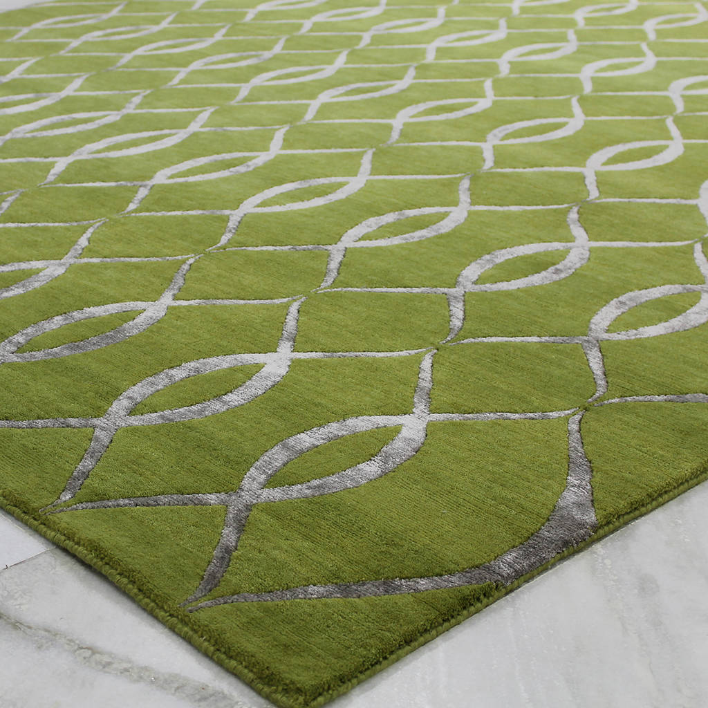 Green silk rug